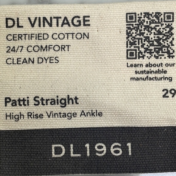 DL1961 size 29 - Patti Straight High Rise Vintage Ankle Designer Jean - Picture 4 of 9